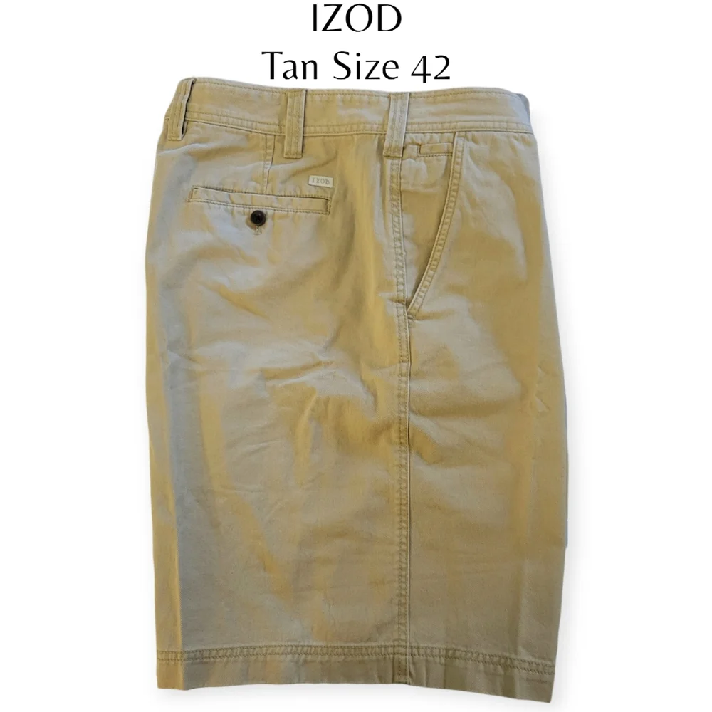 IZOD Flat Front Khaki Shorts Size 42